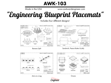 Engineering Blueprint Placemat Set